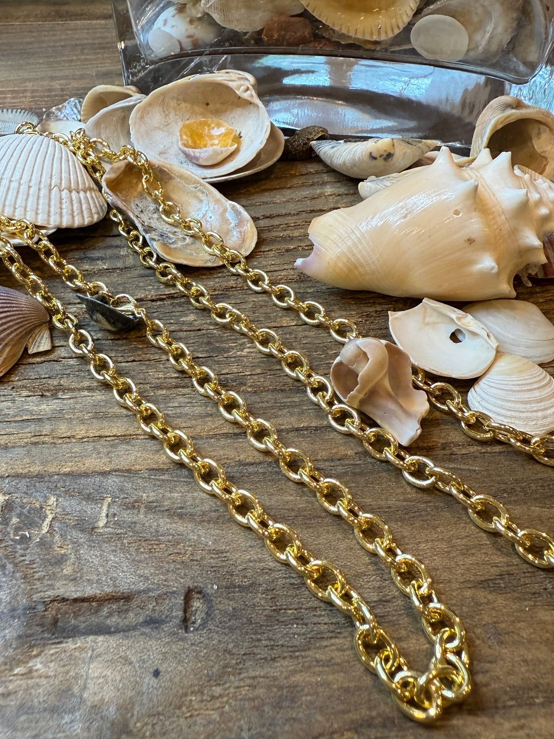 Charm bar small cable link necklace-18"