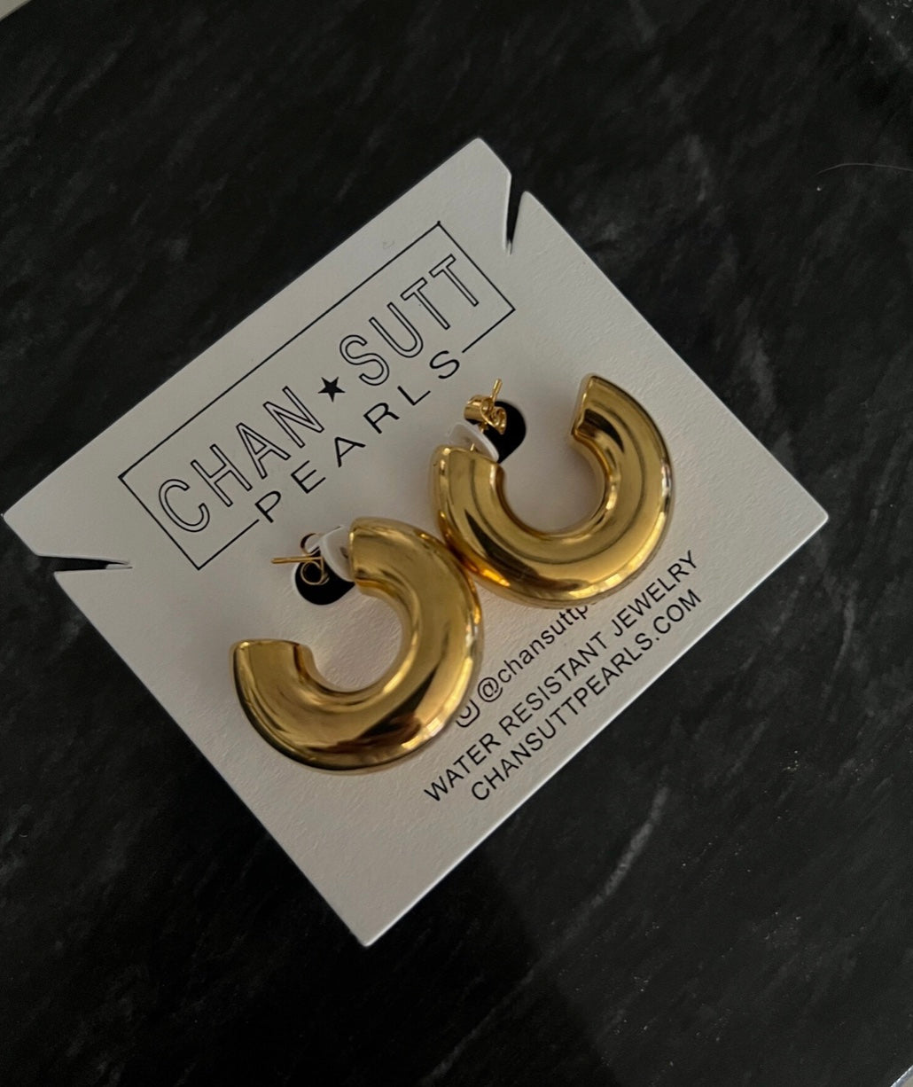 CHUNKY GOLD SMOOTH HOOPS