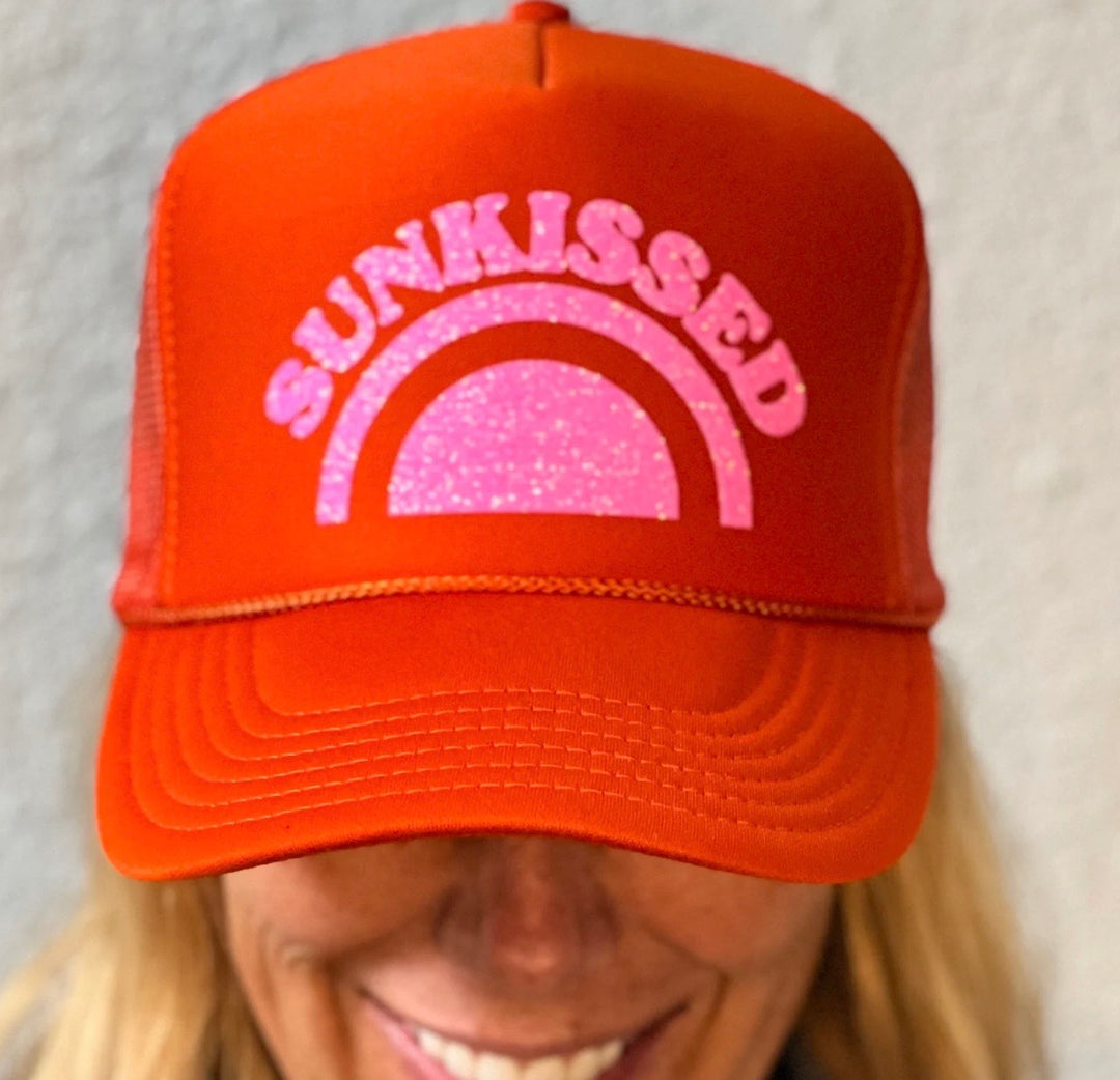 Arnie and Ollie Orange Sunkissed Trucker Hats