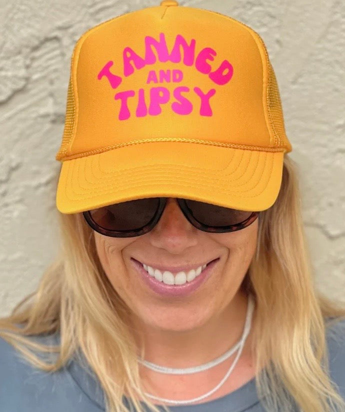 Arnie and Ollie Tanned and Tipsy Gold Trucker Hat