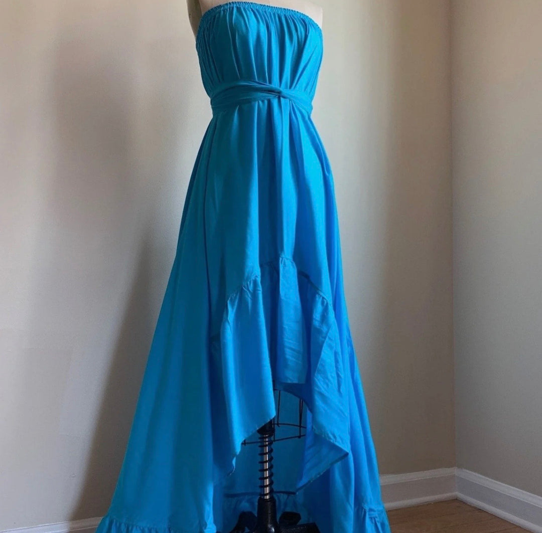 Camaroha Sutra Goddess Dress/Skirt Aqua 10 Inch Ruffle Rayon