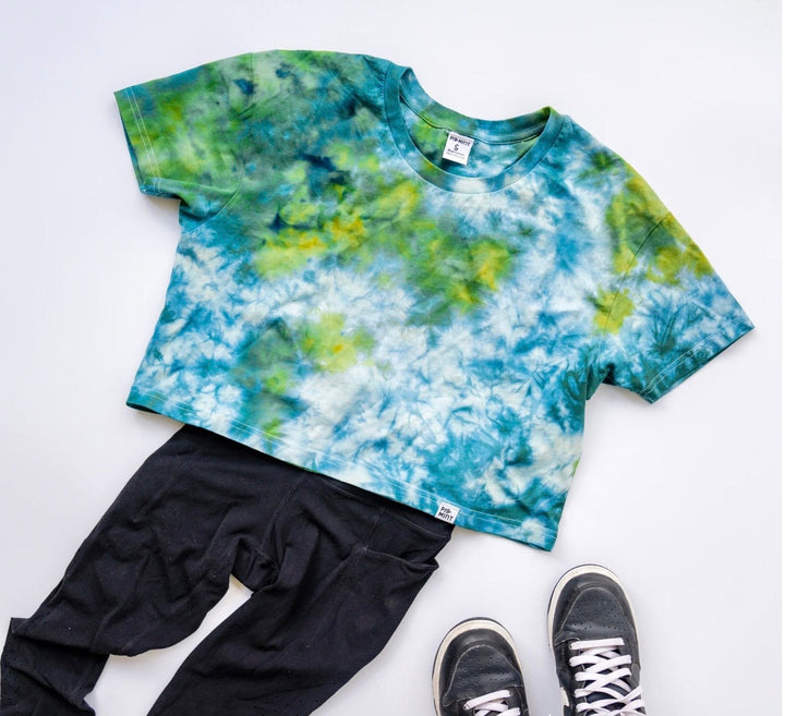 PigMint Tie Dye Adult Cropped Boxy T-Shirt-Orchard