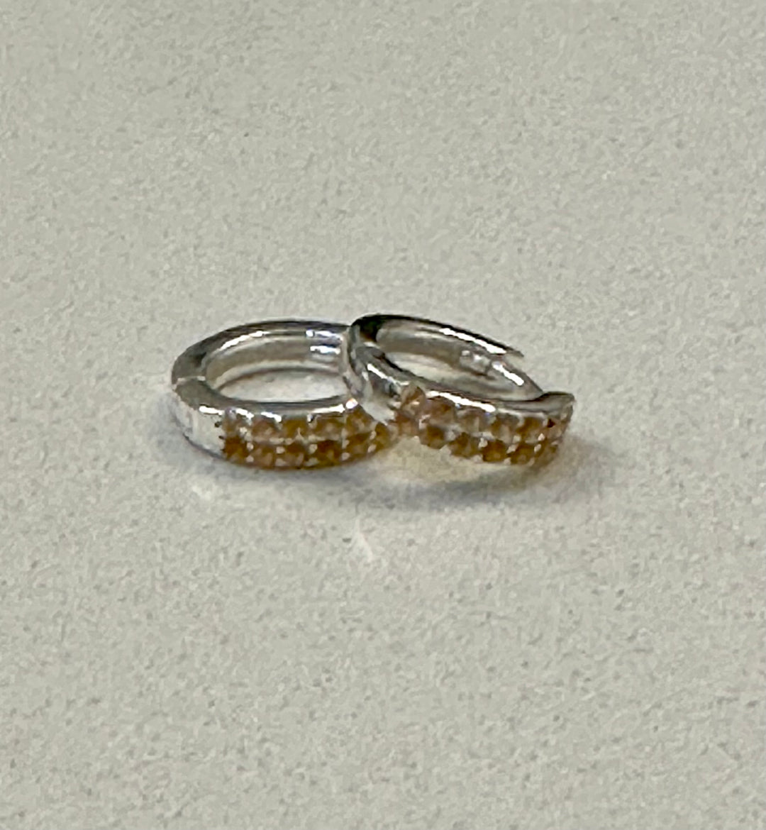 The Crystal Boutique Silver Citrine Huggie Earring