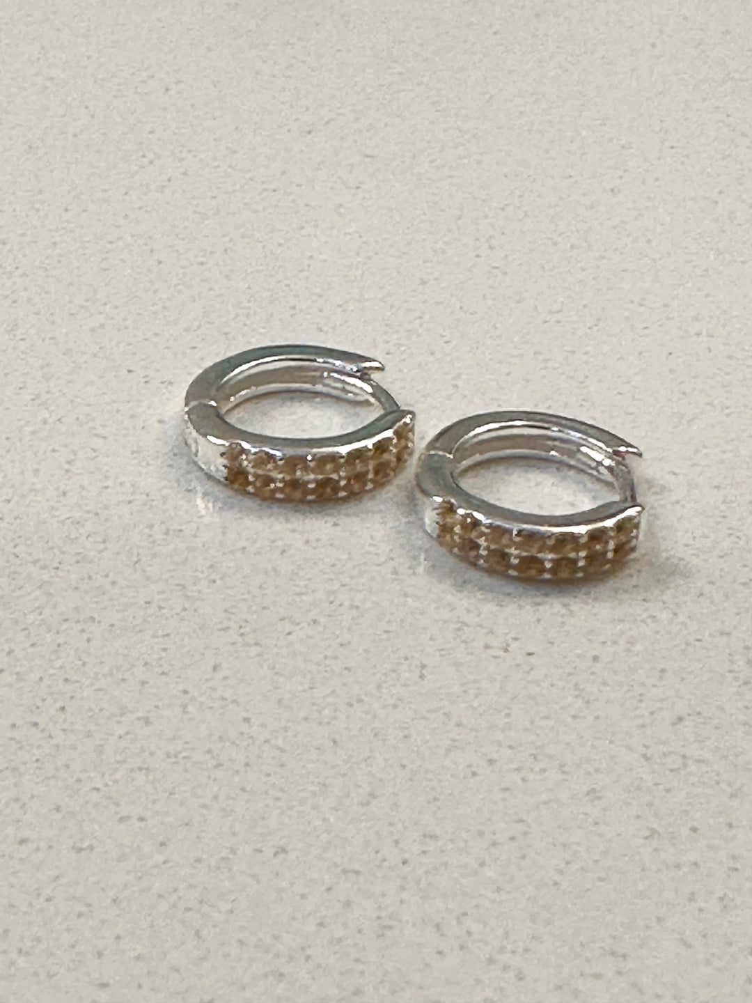 The Crystal Boutique Silver Citrine Huggie Earring
