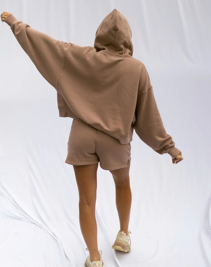 Tribe Kelley Butter Sweats Zip Up Hoodie Mocha