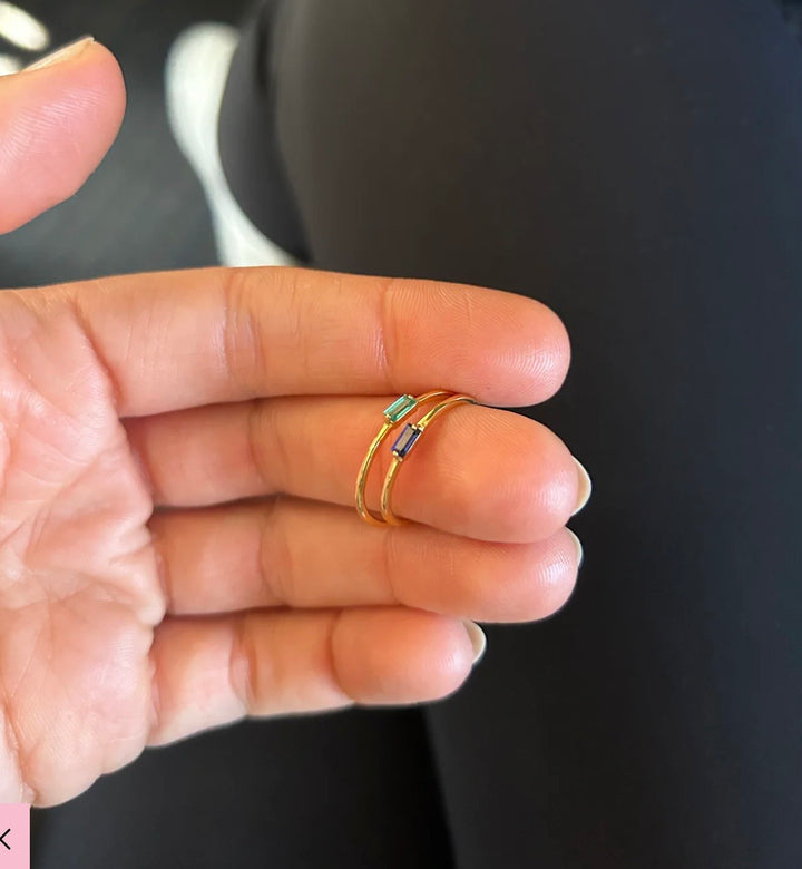 The Crystal Boutique Emerald Stacking Ring
