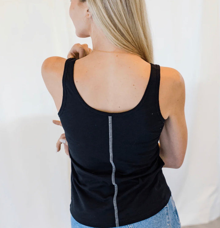 Erin Gray Smooth 2-Layer Tank in Black